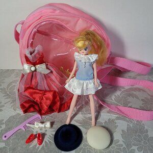 Dream Pocket Dress Up Doll with Pink Bag Bandai 1995 Japan Vintage RARE